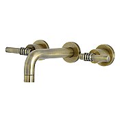 Kingston Brass KS8123ML Milano 2-Handle 8 in. Wall Mount Bathroom Faucet, Antique Brass