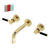 Kingston Brass KS8122DKL Kaiser 2-Handle Wall Mount Bathroom Faucet, Polished Brass