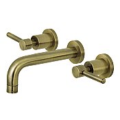 Kingston Brass KS8123DL Concord 2-Handle Wall Mount Bathroom Faucet, Antique Brass