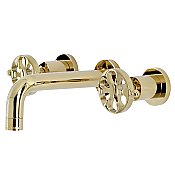 Kingston Brass KS8122RX Belknap Two-Handle Wall Mount Bathroom Faucet, Polished Brass