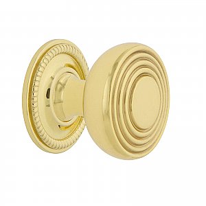 Nostalgic Warehouse Deco Brass 1-3/8" Cabinet Knob with Rope Rose in Polished Brass