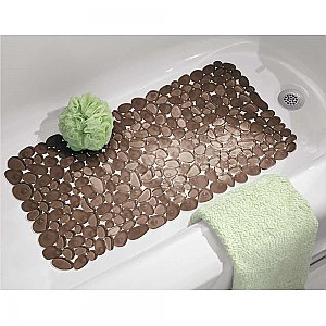 Pebblz Non-Slip Suction Bath Mat for Shower, Bathtub - Amber