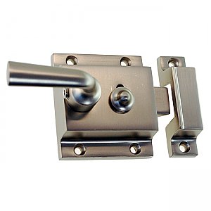 Solid Brass Surface Mount Storm Door Latch Box Strike - Unlacquered Polished Brass