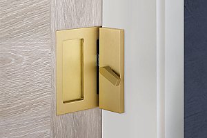 Modern Rectangular Barn Door Privacy Lock with Strike