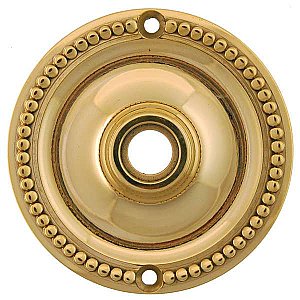 Beaded Doorknob Rosette, Polished Brass