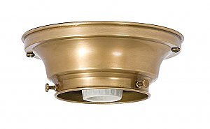 Solid Brass Flush Mount Collar Light Fixture, 3-1/4" Fitter -Antique Brass
