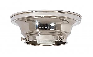 Solid Brass Flush Mount Collar Light Fixture, 3-1/4" Fitter -Polished Nickel