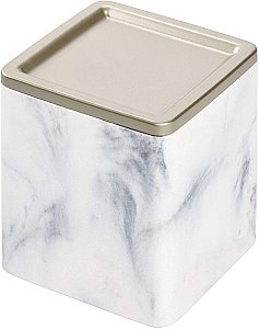 Dakota Collection White Marble Resin Canister