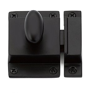 Traditional Spring Loaded Oval Knob Cabinet Latch - Flat Black