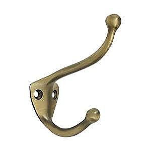 Details about   National Brass Finish Cast Coat Robe Hat Towel Hooks NOS PKG of 2 Made in USA 