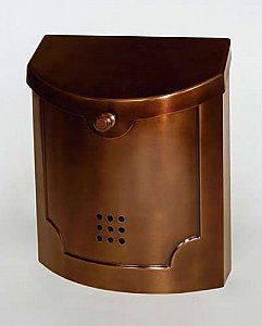 Wall Mailbox, Antique Copper Steel Finish