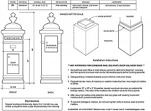 Victorian Tower Column Front & Rear Access Locking Mailbox - Bronze Finish