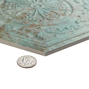 Zinc Hex Green Decor 9-7/8" x 11-1/4" Porcelain Floor & Wall Tile - Sold Per Case of 17 - 10.03 Sq. Ft.