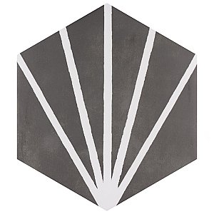 Horizon Dusk Hex Nero 7-3/4" x 9" Ceramic Floor & Wall Tile - Per Case of 24 - 8.88 Sq. Ft