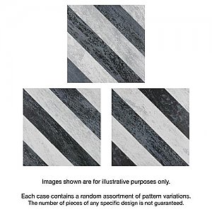 Cassis Sete Black 9-3/4" x 9-3/4" Porcelain Tile - Per Case of 16 - 11.11 Square Feet