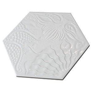 Gaudi Lux White Hex 8-5/8" x 9-7/8" Porcelain Tile - Per Case of 25 Tile - 11.41 Sq. Ft. Per Case