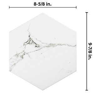 Timeless Calacatta Hex 8-5/8" x 9-7/8" Porcelain Tile - Per Case of 25 - 11.56 Square Feet