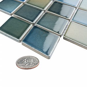 Hudson Kite Lagoon 10-1/4" x 11-3/4" Porcelain Mosaic Tile - Sold Per Case of 10 - 8.60 Square Feet