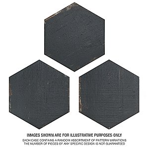 Retro Mini Hex Nero 7" x 8" Porcelain Floor & Wall Tile - Sold Per Case of 36 - 11.16 Sq. Ft.