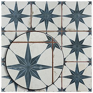 Harmonia Kings Star Blue 13"x13" Ceramic Tile - Sold Per Case of 10 - 12.19 Square Feet