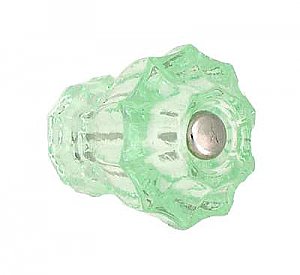 Depression Green Fluted Glass Knob - 1-1/4" Diameter - Medium