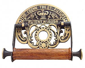 Crown Toilet Paper Holder - Antique Brass