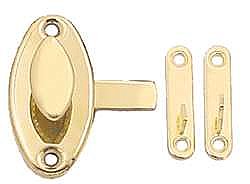 Hoosier Oval  Latch - Polished Brass
