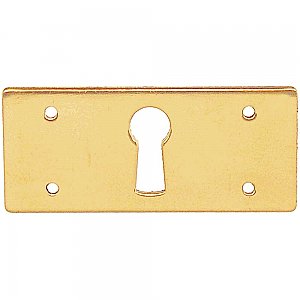Rectangular Mission Style Keyhole Cover - Polished Unlacquered Brass