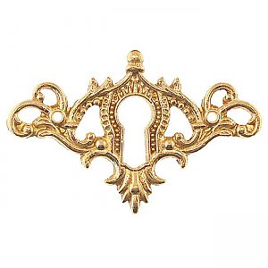 Victorian Keyhole Cover - Polished Unlacquered Brass