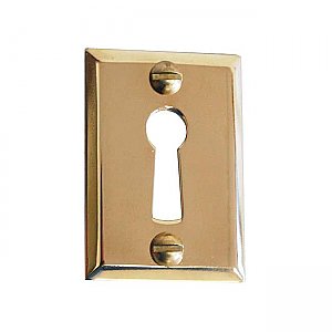 Solid Brass Door Keyhole Cover - Polished Lacquered Brass