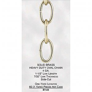 Heavy Duty Oval Lamp Chain, Solid Brass