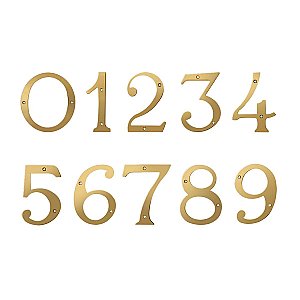4" Solid Brass House Number - PVD Polished Brass