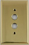 Polished Forged Unlacquered Brass Single Pushbutton Switchplate