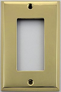 Polished Forged Unlacquered Brass Single GFCI Switchplate