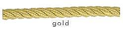 Picture Hanging Cord, Gold, sold per yard