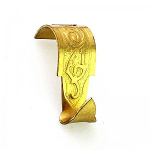 Picture Moulding Hook or Hanger for Picture Rail, Polished Brass
