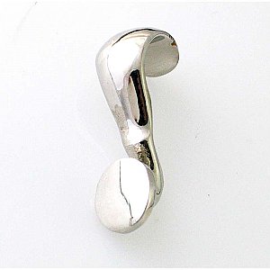 Cast Picture Moulding Hook or Hanger for Picture Rail, Polished Nickel