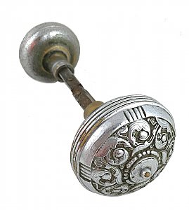 Antique Cast Bronze "Columbian" Pattern by Reading Hardware Co. Entry Door Knob Pair - Circa 1899