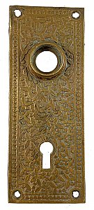 Antique Cast Bronze Door Plate in "Rice" Design by Yale & Towne Co. - Circa 1889