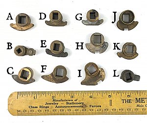 Yale & Towne Antique Mortise Lock Parts - Hubs
