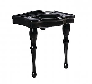 Fauceture Black Vitreous China 32" Console Sink With China Legs