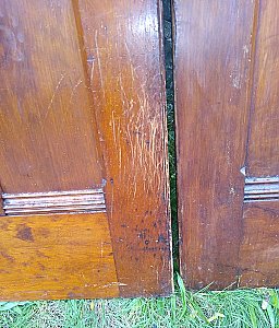 Antique Pair of Six Panel Pine Sliding or Pocket Doors - Circa 1860