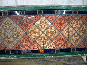 Antique Hand Painted Stained Glass Window