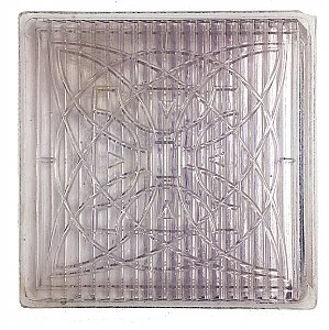 Antique "Luxfer Prism Co." 4" x 4" Glass Tile - Frank Lloyd Wright "Flower Pattern"