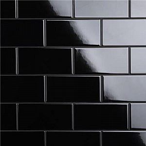 Crown Heights Glossy Black 3" x 6" Subway Tile - Glossy Black - Sold Per Case of 44 Tile - 6.03 Square Feet