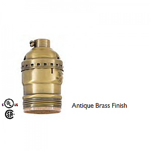 Brass Shell Lamp Socket with Keyless Interior - UNO Thread - Multiple Finishes