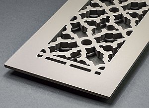 Scroll Design Aluminum Heat Grate or Register, 6 Finishes Available, 8" x 12" Duct Size