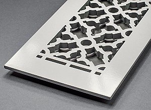 Scroll Design Aluminum Heat Grate or Register, 6 Finishes Available, 4" x 12" Duct Size