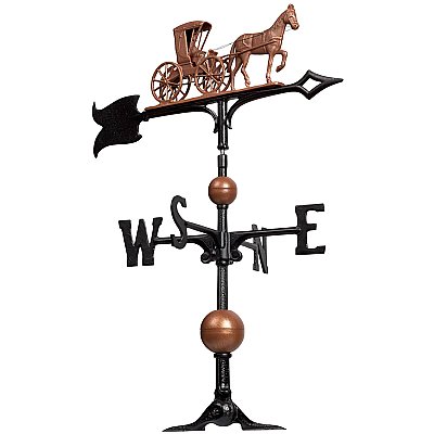 30" Full Bodied Country Doctor Weathervane - Includes Roof Mounting Bracket - Gold and Black