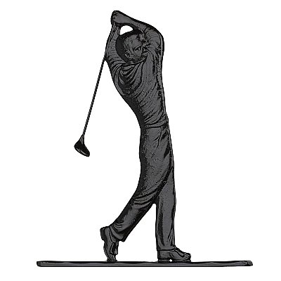 30" Traditional Golfer Weathervane - Black - Rooftop or Garden Mount